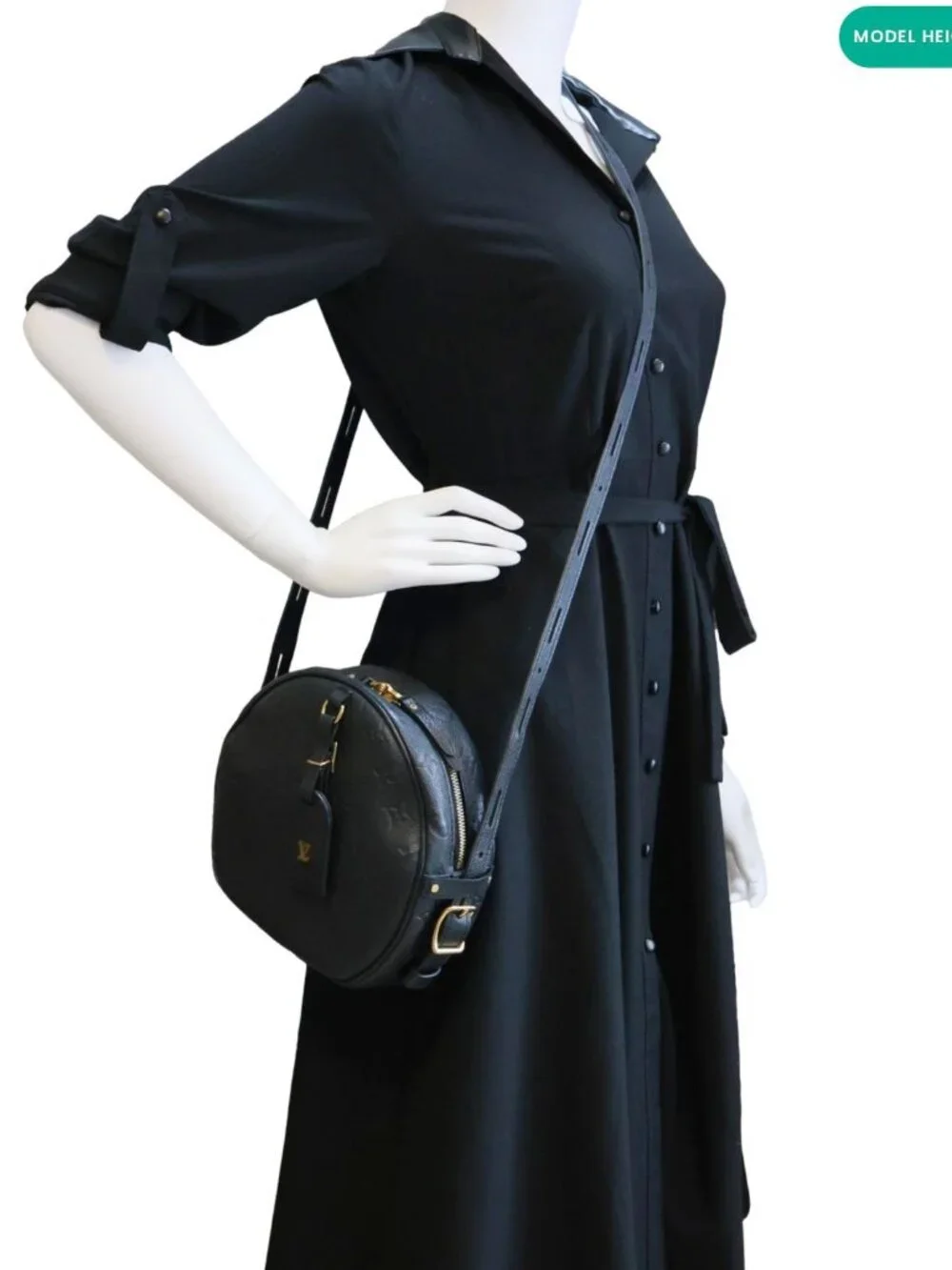 Louis Vuitton Boite Chapeau Souple MM Monogram Empreinte Shoulder Bag Black